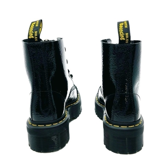 New Dr. Martens Sinclair Lamper Crinkled Black Patent Ankle Boots Size 5 (37) - Picture 4 of 11